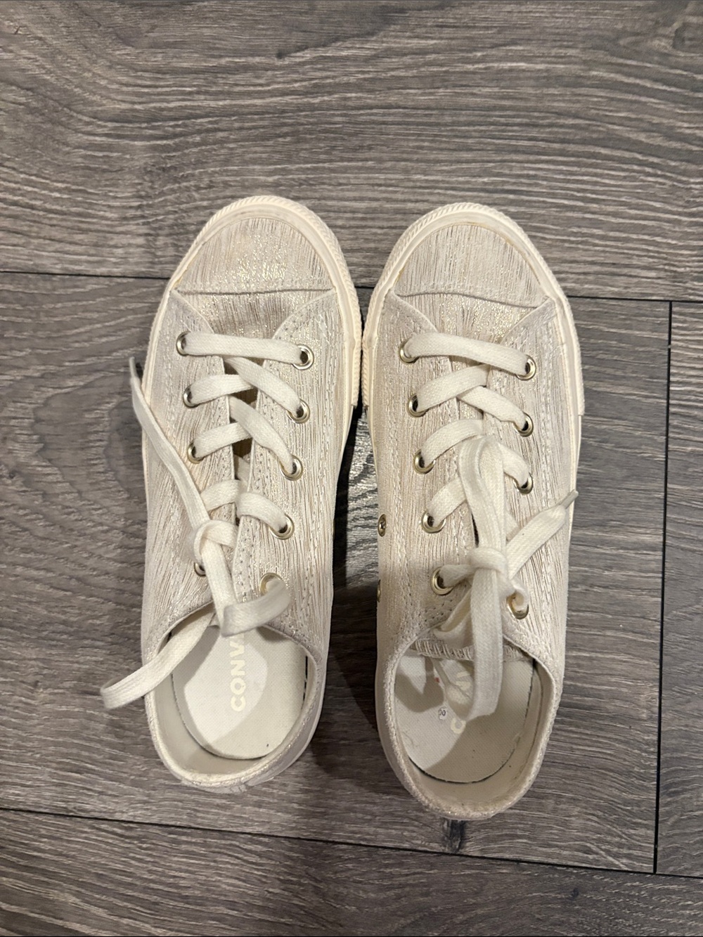 Converse Kids' Low Top Sneakers Cream & Gold